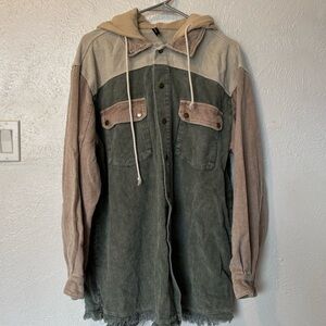 Impulsive Women's Green and Tan Corduroy Jacket size XL